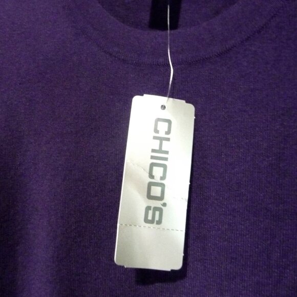 CHICO'S SIZE 3 PURPLE SWEATER (SIZE 16) - Picture 2 of 8